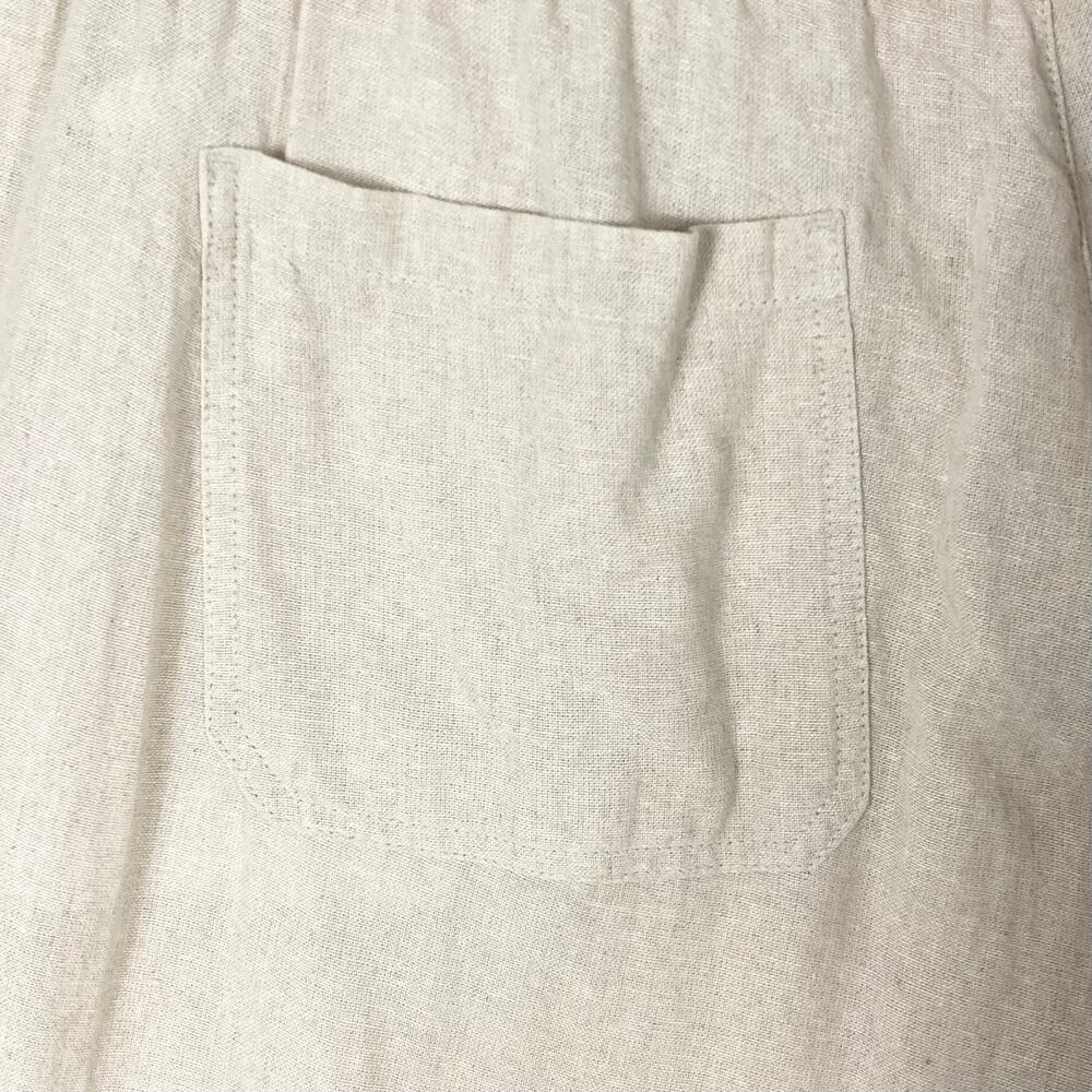 NWOT OLD NAVY Pants Women 2X Linen Cream/Beige Wide-Leg PullUp Pocket Drawstring - Picture 7 of 13